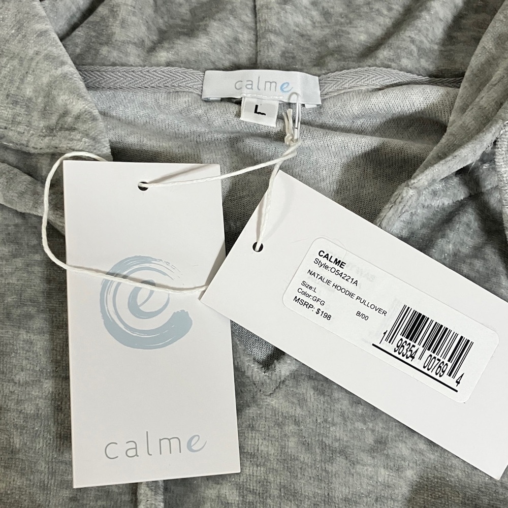 Johnny Was Calme Gray Hooded Hoodie Pullover - Picture 2 of 9